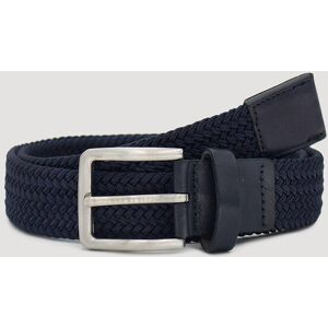 Larsson & Co Navy Braided Belt with Brushed Silver Buckle