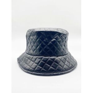 SVNX Emerald Quilted PU Leather Bucket Hat In Black