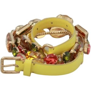 Dolce & Gabbana Womens Yellow Gold Multicolor Crystals Waist Belt - Size 70 Cm