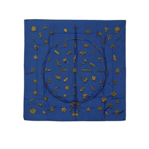 Hermes Pre-Owned Womens Vintage Clips Silk Scarf Blue - One Size