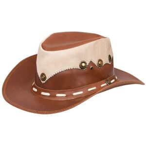 Infinity Leather Unisex Australian Western Style Cowboy Outback Real And Suede Aussie Bush Hat - Tan - Size Small