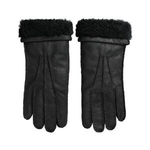 Dolce & Gabbana Mens Leather Winter Gloves With Logo Detail - Black - Size 8.5 (Gloves)
