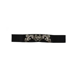 Dolce & Gabbana Womens Black Silk Brass Crystal Embellished Waist Belt - Size 90 Cm