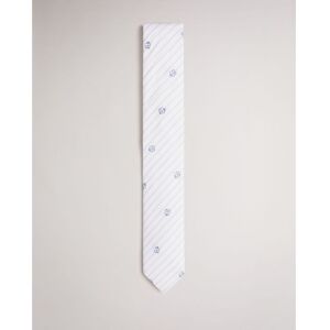 Ted Baker Mens Treigg Magnolia Striped Tie, White - One Size