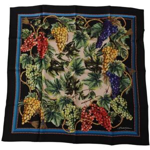 Dolce & Gabbana Mens Vineyard Print Silk Scarf - Black - One Size