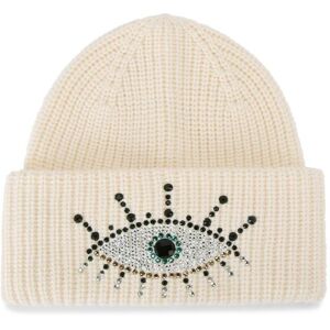 Kurt Geiger London Womens Evil Eye Beanie Hat - White - One Size