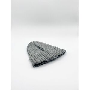 Svnx Unisex Knitted Ribbed Beanie - Grey - One Size