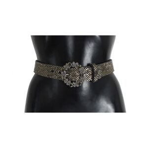 Dolce & Gabbana Womens Crystal Buckle Sequined Waist Belt - Multicolour - Size 65 Cm