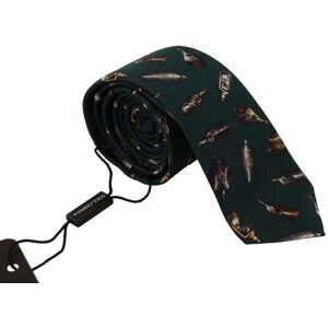 Dolce & Gabbana Mens Fantasy Print Silk Adjustable Tie - Black - One Size