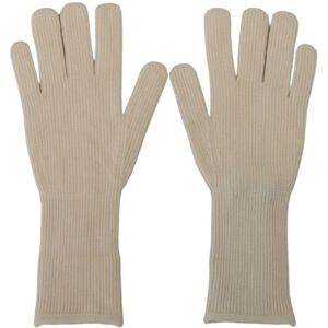 Dolce & Gabbana Mens Luxurious Cashmere Knitted Hands Mitten Gloves - White - Size 9 (Gloves)