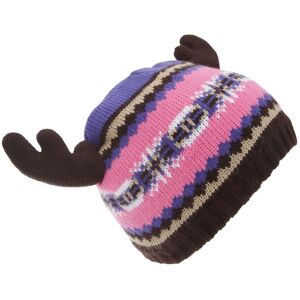 Floso Boys Childrens/kids Fairisle Moose Winter Beanie Hat With Antlers (Pink/purple) - Multicolour - One Size