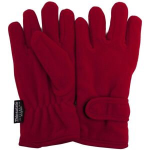 Floso Girls Childrens/kids Plain Thermal Thinsulate Fleece Gloves (3m 40g) (Red) Nylon - Size 4-5y