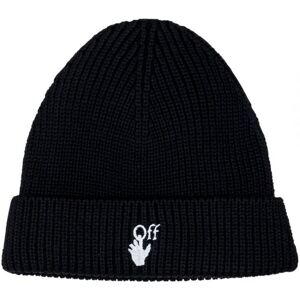 Off-White Mens Hand Off Logo Black Wool Beanie - One Size