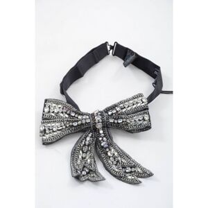 Dolce & Gabbana Womens Women Bow Tie - Silver Silk - One Size