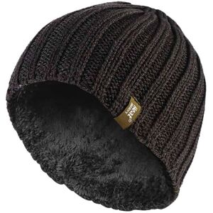 Heat Holders - Mens Fleece Lined Ribbed Winter Hat - Dark Green - One Size