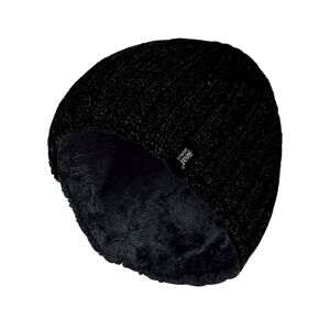 Heat Holders - Mens Fleece Lined Ribbed Winter Hat - Black - One Size