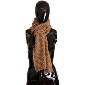 Dolce & Gabbana Womens Dark Brown Wrap Shawl Knitted Camel Scarf - One Size