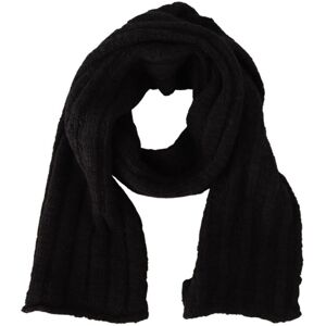 Dolce & Gabbana Womens Black Virgin Wool Knitted Unisex Warmer Shawl Scarf - One Size