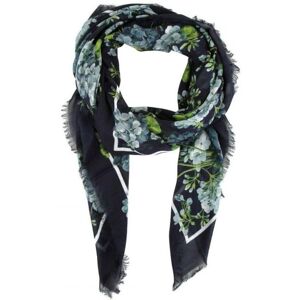 Gucci Womens 400 Navy Blue Modal / Silk With Bloom Print Scarf 550905 4069 - One Size