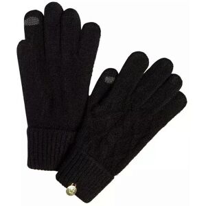 Guess Womens Women Textured Finish Winter Gloves - Black - Size Small