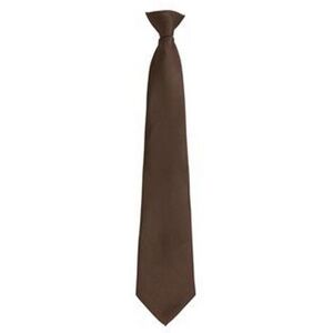 Premier Mens Fashion ”colours” Work Clip On Tie (Brown) - One Size