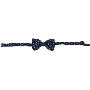 Dolce & Gabbana Mens Printed Adjustable Neck Silk Bow Tie - Blue - One Size