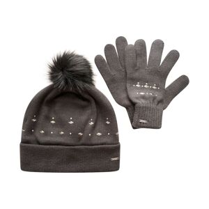 Dare 2b Womens Crystal Clear Fleece Lined Hat And Gloves Set - Grey - One Size