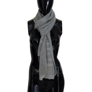 John Galliano Womens New Authentic Knitted Scarf With Logo Details - Grey - One Size