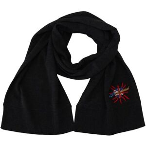 Dolce & Gabbana Womens Brand New Authentic Wool Scarf Wrap With Logo Details - Black - One Size