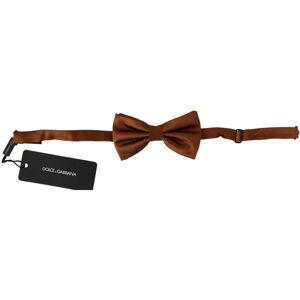 Dolce & Gabbana Mens Silk Adjustable Neck Bow Tie - Brown - One Size