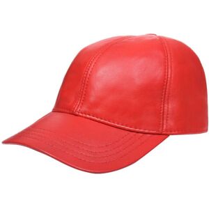 Infinity Leather Unisex Mens Womens Real Nappa Adjustable Golf Snapback Plain Baseball Cap Hat - Red - One Size