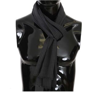 Dolce & Gabbana Mens Gray 100% Wool Striped Pattern Wrap Scarf - Grey - One Size