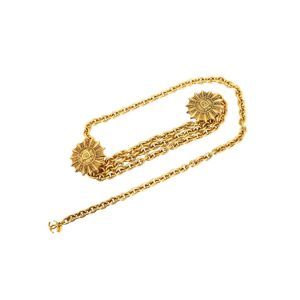 Chanel Pre-Owned Womens Vintage Double Sun Cc Chain-Link Belt Gold Metal (Archived) - Size 33 Inches