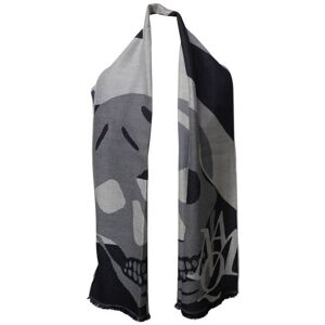 Alexander Mcqueen Pre-Owned Womens Skull Scarf In Grey Wool Wool (Archived) - One Size