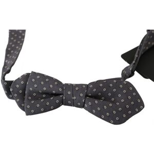 Dolce & Gabbana Mens Circles Silk Bow Tie - Grey - One Size