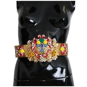 Dolce & Gabbana Womens Embellished Floral Crystal Wide Waist Carretto Belt - Multicolour Nylon - One Size