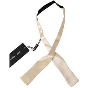 Dolce & Gabbana Mens Beige Slim Skinny Necktie 100% Silk Bowtie - One Size