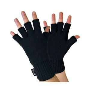 Thmo - Mens Black 3m Thinsulate Insulation Lined Fingerless Gloves - Size Medium