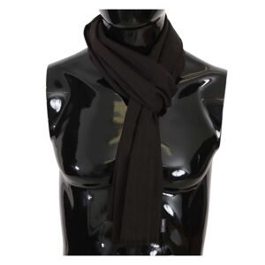 Dolce & Gabbana Mens Brown Virgin Wool Striped Pattern Wrap Scarf - One Size