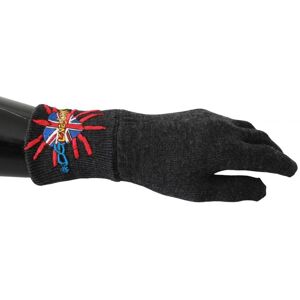 Dolce & Gabbana Mens Gray #dgloveslondon Embroidered Wool Gloves - Multicolour Virgin Wool - One Size