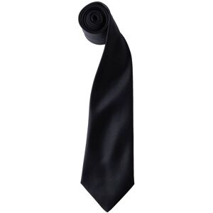 Premier Colours Mens Satin Clip Tie (Pack Of 2) (Black) - One Size