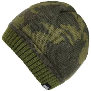 Regatta Childrens Unisex Childrens/kids Tarley Camo Knitted Fleece Lined Beanie (Dark Khaki) - Size 4-5y