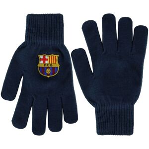 Fc Barcelona Logo Core Mens Navy Gloves - One Size