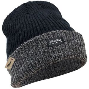 Floso Unisex Mens/womens Thinsulate Heavy Knit Winter/ski Thermal Hat (3m 40g) (Black/grey) - One Size