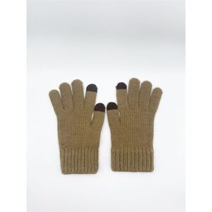 Svnx Mens Ribbed Knitted Gloves - Khaki - One Size