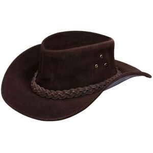 Infinity Leather Unisex Cowboy Outback Suede Aussie Bush Hat - Brown - Size 2xl