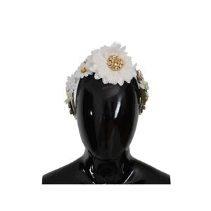 Dolce & Gabbana Womens Yellow White Sunflower Crystal Floral Headband - Multicolour Cotton - One Size