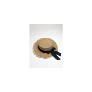 Svnx Womens Straw Hat With Black Ribbon Bow - Beige - One Size