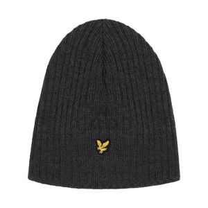 Lyle & Scott Mens Knitted Ribbed Beanie In Grey - One Size
