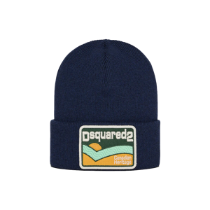 Dsquared2 Mens Canadian Heritage Beanie In Navy Blue Cotton - One Size